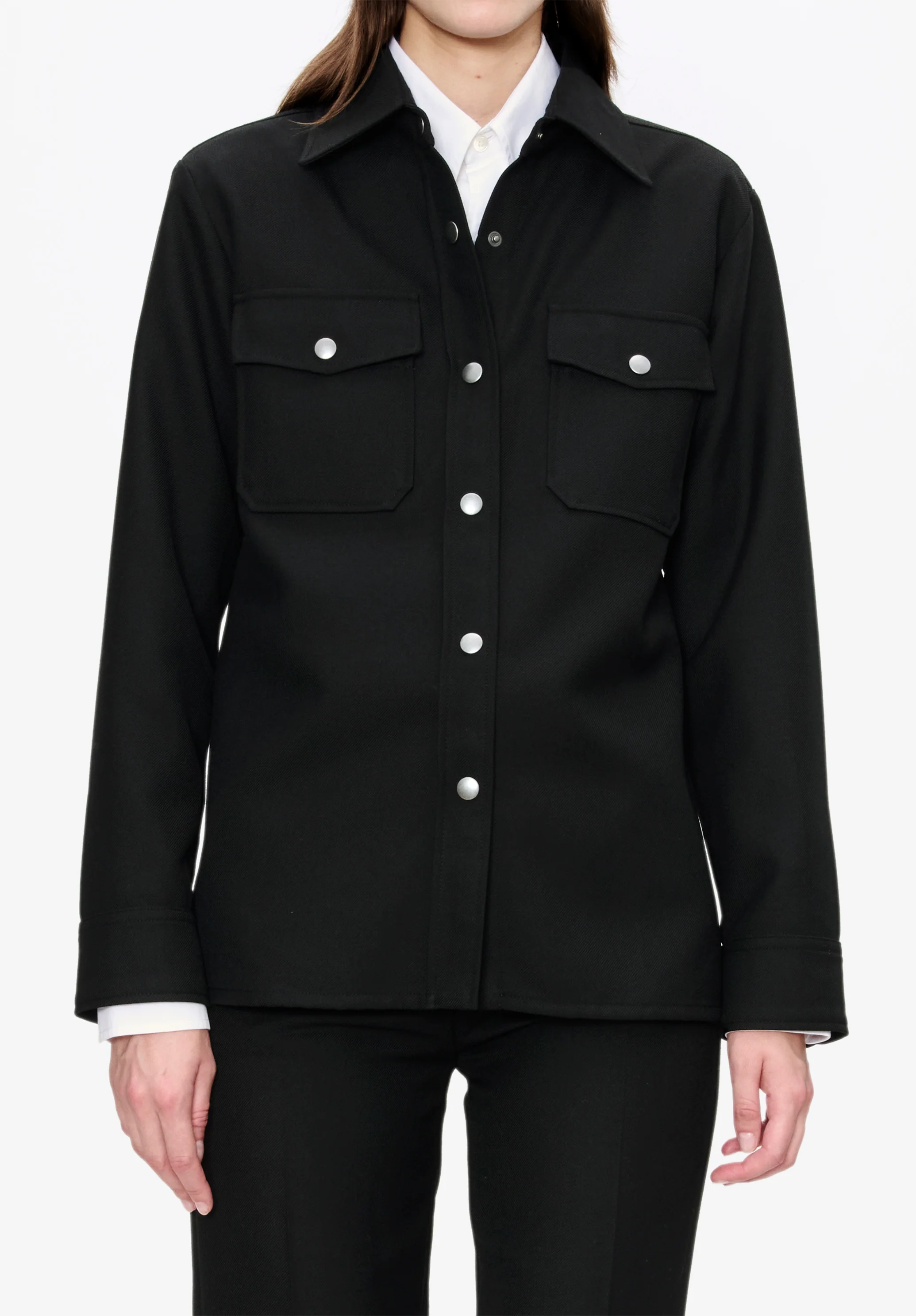 Solid-colour wool overshirt - Image 4