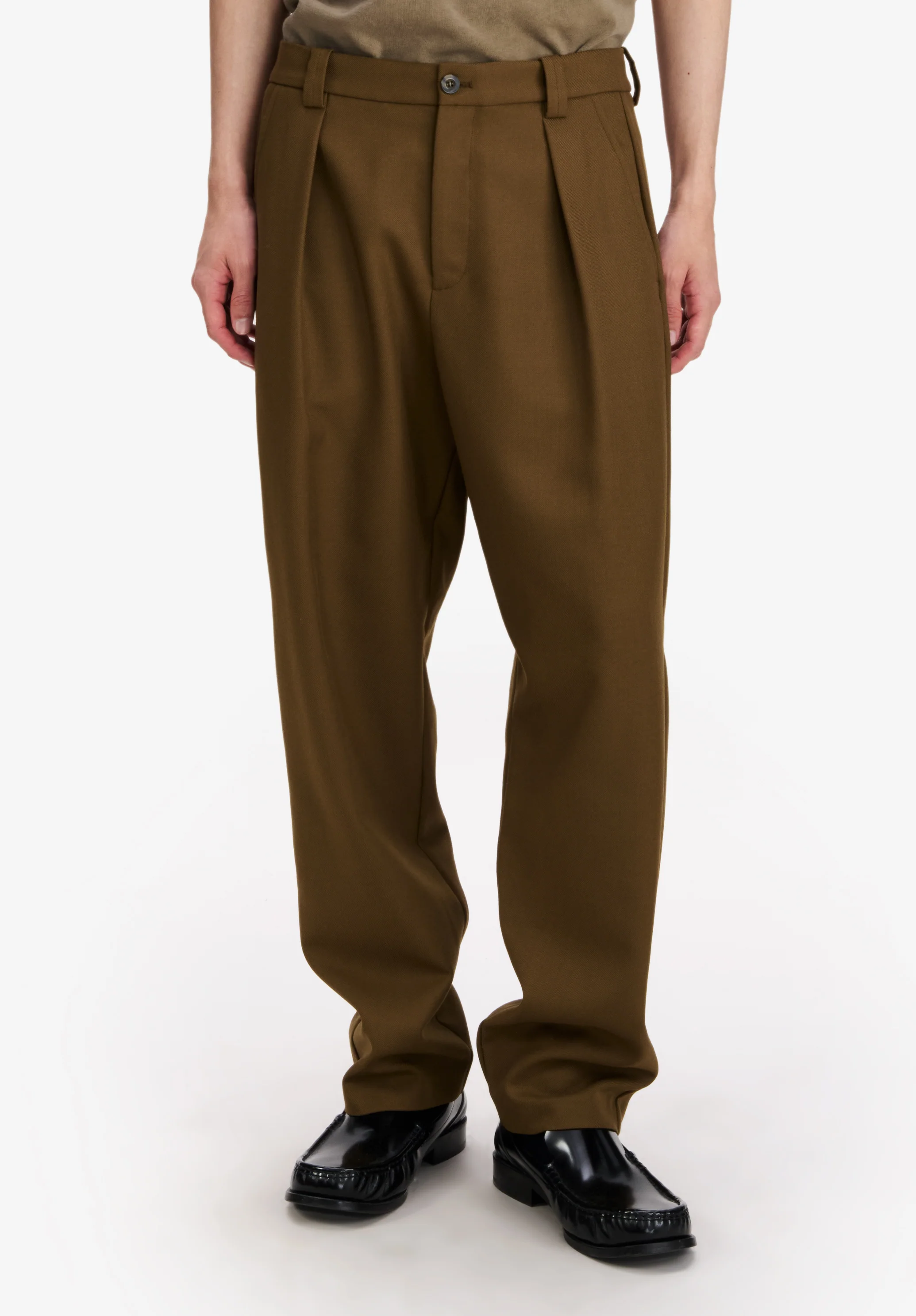 Straight-leg trousers with a permanent crease - Image 7